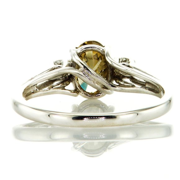 Three-Stone Diamond Engagement Ring Fancy Brown Oval 14K White Gold 1.17 TCW - Picture 7 of 9